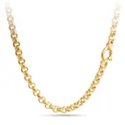 9kt Yellow Gold Silver Infused Belcher Necklace with Bolt Ring