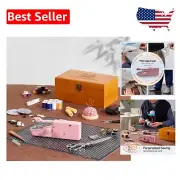 All-in-One Handheld Sewing Machine with Exquisite Wooden Box & Supplies