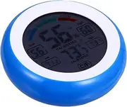 Indoor Thermometer Hygrometer Digital Temperature Gauge Mini Size Easy Touch Screen Blue Long-Lasting No Battery
