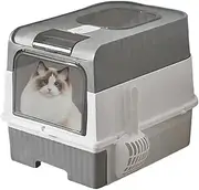 cat Litter Boxes – Modern & Hygienic Litter Box with Lid | Easy-Clean Cat Litter Box with Scoop | Scoop Cat Litter Box Fully Enclosed Oversized for Privacy & Odor Control in Multi-Cat Homes