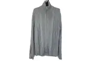 Jeanswest Mens Light Marle Pollock Zip Cable Knit Zip Sweater Size L NEW