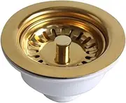 Gbtdoface Kitchen Sink Basket Strainer,Kitchen Sink Drain Assembly,114MM Stainless Steel Sink Dish Drainer Strainer With Gold Plated, 1120756664