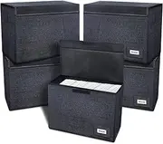 Leffis 5 Pack Comic Book Storage, Comic Book Box Collapsible and Stackable Comic Short Box, Moistureproof Comic Box with Lid and Label Slot 15.5" X 7.5" X 11.3" Holds 150 Comics