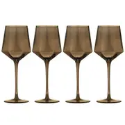 4PK Tempa Jaxon Geometric Espresso Drinking/Serving Wine Glass/Glassware 9x24cm