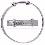 NEW Solid 925 Sterling Silver Rope Edge Engraved Expanding Baby Bracelet Bangle