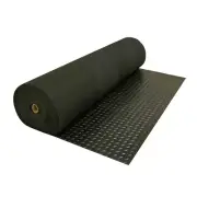 Rubber Floor Mat Diamond Plate 4 ft. x 5 ft. Garage Work Repair Shop Gym Black