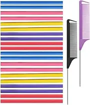 TPZORJX Curlers Small, Pack of 20 Flexible Curling Irons Twist Foam Curlers Soft Foam No Heat Curlers and 2 Steel Rat Tail Comb for Women Girls Long and Short Hair