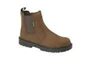 Grafters Mens Brown Waxy Leather Safety Dealer Boots (Brown) - UTDF1438