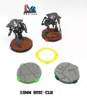 3D Printed - 50mm Base-Clix - Squad Markers for Miniature Bases