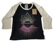 NEW One Teaspoon Rebel Bobby Jo Baseball Tee Tshirt Rebel Glam Graphic Sz 8 NWT