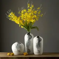 在飛比找樂天市場購物網優惠-景德鎮陶瓷花瓶三件套客廳新中式仿真花插花藝術創意簡約現代擺件