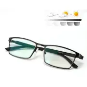 Men's Transition Photochromic Reading Glasses Readers Metal Sunglasses +1.0~+4.0