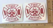 Lot Of 2 Yosemite Sam Fireman Firefighter Fire Department Rescue Decal Sticker