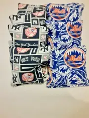 8 Cornhole Bag Set Corn Hole N Y New York Mets and Yankees