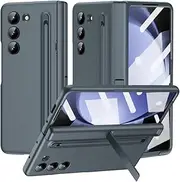 [Eabhulie] Case for Samsung Galaxy Z Fold 5 with Pen Holder and Screen Protector, Kickstand, Hinge Protection Case Green