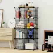 8 Cube Wire Grid Organiser , Cabinet Closet Storage Display Shelf DIY Bookcase