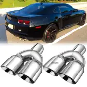Dual Diesel Exhaust Tip 2.5" Inlet 3.5" Outlet 9.5" Long For Chevy Camaro SS ZL1