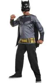 LICENSED BATMAN CHILD BOYS SHIRT MASK DAWN OF JUSTICE HALLOWEEN COSTUME