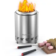 Portable Stainless Steel Tabletop Firepit Smokeless For Patio Backyard Camping