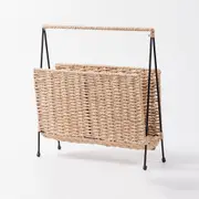 Natural Handwoven Bookshelf Magazine Newspaper Storage Rack Tabletop Book Racks