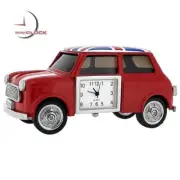 Mini Cooper Style Car Miniature Clock - Novelty Die-Cast Collectible
