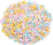 uxcell Fake Sprinkles, 100G Star Moon Resin Fake Candy Sugar Faux Sprinkles Polymer Clay Slices for Nail Art DIY Crafts Cake Phone Case Shaker Card Filler, Yellow/Pink/Blue/White
