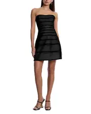Bcbgmaxazria Sheer Volume Strapless Dress