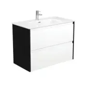 Fienza Joli Amato 900 Bathroom Vanity Wall Hung Vanity Satin Black Panels JOL90B