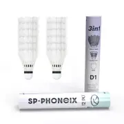 12 Pcs SPPHONEIX D1 3In1 Badminton Shuttlecocks Goose Feather Professional Balls