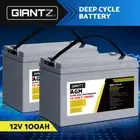 Giantz AGM Deep Cycle Battery 12V 100Ah Marine Sealed Power Portable Solar x2