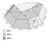Overland Vehicle Systems Nomadic Awning 270 Side Wall 3 Gray W/Bag Passenger