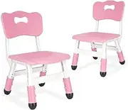 JIAOQIU Kids Chair Adjustable Height Children Chairs Suitable for Children Age 2-8 with Foot Covers for Home Classroom Kindergarten and Children's venues Two-Pack