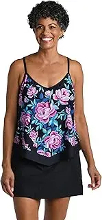 Maxine of Hollywood Women's Standard V-Neck Flutter Tankini Swimsuit Top