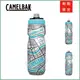 【美國CamelBak】620ml Podium保冷噴射水瓶 單車地圖 水藍