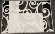 TEXTILE KITCHEN RUG, (nonskid)(20" x 30") BLACK,GREY & WHITE COLORS DESIGN, Adgo