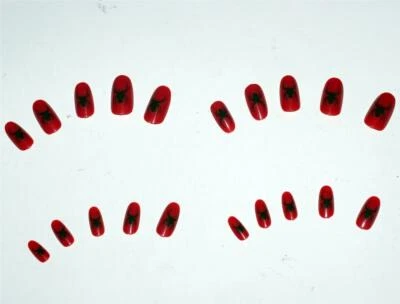 PARTY FINGER NAILS w/ SPIDER Halloween Gothic Witch Womens Costume Accessory NEW