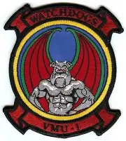 4" USMC MARINE CORPS VMU-1 WATCHDOGS WING SQUADRON MILITARY EMBROIDERED PATCH
