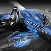 KUNQING Car Interior Center Console Invisible Suit TPU Protective Film for Mercedes-Benz GLE 350 450 2019-2023