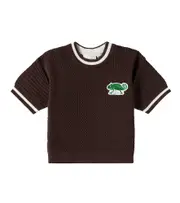 [Mini Rodini] Mini Rodini Patch-appliqué cotton crochet top M 24/36 brown