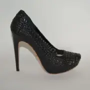 PRADA LEATHER PUMPS PLATFORM WOVEN SHOES SZ EU 39 US 9 NEW $760 MADE IN ITALY