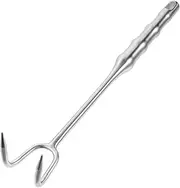 VERDANVERSE Stainless Steel Handheld Meat Hook Turner BBQ Food Flipper with Comfortable Grip for Grilling Camping and Outdoor Parties and Easy to Clean Long
