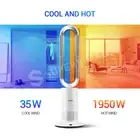 2In1 Bladeless Fan Heater Cooler Oscillating Air Cool Hot Fan w/Remote Control