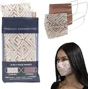 French Connection 3-Ply Disposable Face Masks Adaya Mauve Multi and Solid Mauve Travel Pack (10 masks)