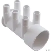 Hot Tub Basics | 2" PVC Manifold 2"S x Dead End x (6) 3/4" Rib Ports 0367-20