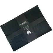 MATIFY Black Faux Leather Placemats Set of 4 Basket Weave 17.7in x 11.8in New