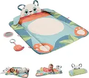 Fisher-Price Baby Activity Play Mat Planet Friends Roly-Poly Panda with 2 Toys for Newborn Tummy Time Play