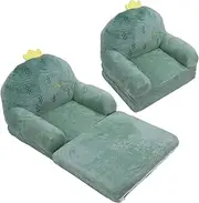 Foldable Kids Couch - Soft Comfy Convertible Sofa to Lounger, Fold Out Cute Cartoon Cactus Shape Children Bed, Flip Open Sleeper for Girls Boys, Toddler (2 Layers)