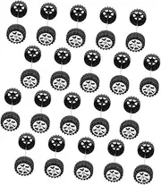 Safe 42mm Toy Car Wheels 20 Pack Wheel Axle Set for RC Car Models Toys