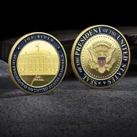 在飛比找蝦皮購物優惠-美國第46任總統拜登鍍金紀念幣 收藏風云人物白宮金幣硬幣紀念