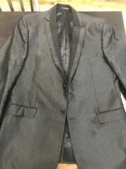 Versace Mens Fantasy Black Tux/Suit Jacket Size 42